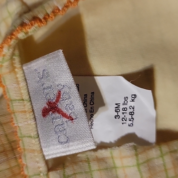 Infant Baby Carter's Soft Spring Dress Yellows Flowers Bees Plaid Snaps - Picture 4 of 5